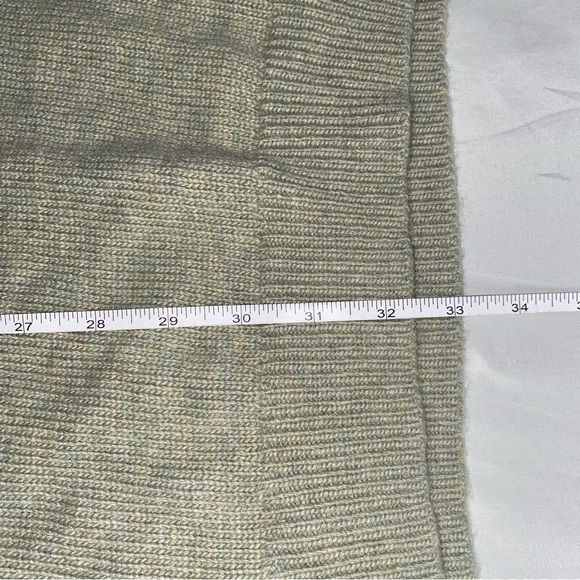 Cyrillus Paris Sage Green Wool Blend Ruffled Neck Knit Sweater Dress, Size Large - Picture 8 of 9